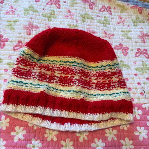 Handmade Knit Beanie/Touque/Hat Vibrant-Super Soft/Flowers - Picture 4 of 5